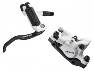 FRANA PE DISC SET ASAMBLAT SHIMANO BL-M505W(R) BR-M446W(R) FARA ADAPTOR PLACUTE RESIN FURTUN SM-BH59 1700MM ALB INCL. OLIVA SI INSERTIE CONECTARE ALB AMBALAT IND.