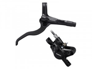 FRANA PE DISC SET ASAMBLAT SHIMANO BL-MT400(R) BR-MT400(R) FARA ADAPTOR PLACUTE RESIN FURTUN SM-BH59-SS 1700MM NEGRU INCL. OLIVA & INSERTIE CONECTARE NEGRU AMBALAT IND.