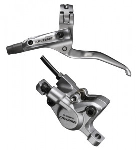 FRANA PE DISC SET ASAMBLAT SHIMANO DEORE BL-T615(L) BR-T615(F) FARA ADAPTOR PLACUTE RESIN FURTUN SM-BH59 NEGRU 1000MM INCL. OLIVA & INSERTIE CONECTARE ARGINTIU AMBALAT IND.