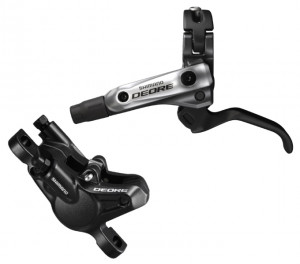 FRANA PE DISC SET ASAMBLAT SHIMANO DEORE MANETA BL-M615(L) ETRIER BR-M615(F) HIDRAULICA FARA ADAPTOR PLACUTE RESIN (FARA ARIPIOARE DE RACIRE) FURTUN 1000MM SM-BH90-SS NEGRU INCL. OLIVA SI INSERTIE CONECTARE AMBALAT IND.