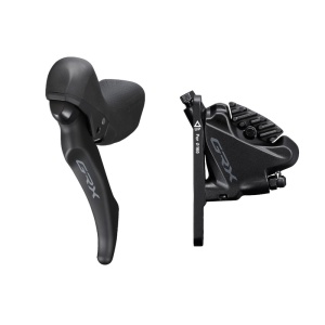 FRANA PE DISC SET ASAMBLAT SHIMANO /J-kit DIRECT GRX BL-RX600-L(L) BR-RX400(F) PT. ROTOR 160MM PLACUTE RESIN CU ARIPOARE DE RACIRE CU INSERTIE DE CONECTARE 1000MM(SM-BH90 BLACK) AMBALAT IND.
