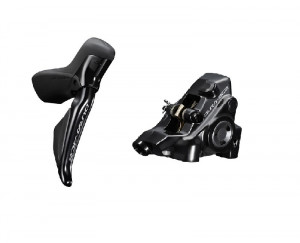 FRANA PE DISC SET ASAMBLAT SHIMANO J-KIT ULTEGRA ST-R8170(R) BR-R8170(R) FARA ADAPTOR PT. MONTURA 25MM PLACUTE RESIN (CU ARIPIOARE DE RACIRE) INCLUDE INSERTIE CONECTARE FURTUN SM-BH90 1700MM NEGRU 4 GROUP AMBALAT IND.