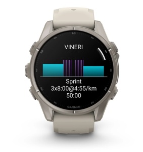 Garmin Fenix 9 - 43mm Titan cu curea din silicon French Gray - Img 9
