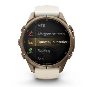 Garmin Fenix 9 Pro - inReach, 43mm Titan Autumn Gold cu curea din silicon Cream/French Gray - Img 6