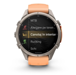 Garmin Fenix 9 Pro - inReach, 43mm Titan cu curea din silicon Shell Pink/Autumn Orange - Img 5