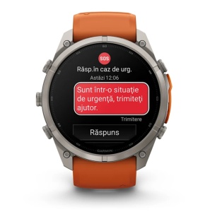 Garmin Fenix 9 Pro - inReach, 51mm Titan cu curea din silicon Autumn Orange/Spark Orange - Img 7
