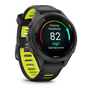 Garmin Forerunner 265S Ramă şi carcasă neagră cu curea din silicon neagră/Amp Yellow - Img 3