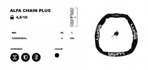 Lacat Luma Alfa Chain Plus 95 cm negru - Img 5