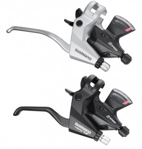 MANETA SCHIMBATOR/FRANA SHIMANO ACERA ST-M310 STANGA 3 VIT. CABLU DE SCHIMBATOR 1800MM STAINLESS RAPIDFIRE PLUS 2 DEGETE PT. V-BRAKE NEGRU AMBALAT IND.
