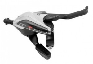 MANETA SCHIMBATOR/FRANA SHIMANO ST-EF60-8R(SL)-2A DREAPTA 8 VIT. 2 DEGETE CABLU DE SCHIMBATOR 2050MM PT. V-BRAKE ARGINTIU VRAC