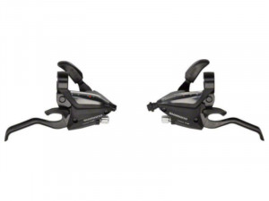 MANETE SCHIMBATOR/FRANA SHIMANO ST-EF500-2A 8X3 VIT. STANDARD SCHIMBATOR/FRANA CABLU/CAMASA NEAGRA (SP41) 2 DEGETE PT. V-BRAKE NEGRU AMBALAT IND.