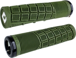 ODI Grips Reflex v2.1 Lock-On army green w/ black clamps 135mm