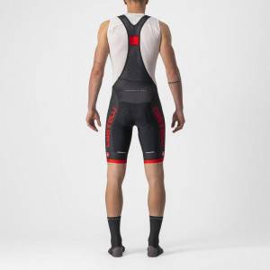 Pantaloni scurti cu bretele Castelli Competizione Kit Negru/Rosu S