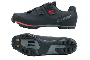 PANTOFI CICLISM CUBE SHOES MTB PEAK BLACK Red 44 - Img 3