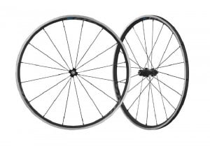 ROTI SHIMANO WH-RS300 FATA & SPATE 16H/20H 10/11 VIT. OLD 100/130MM QR SPATE 163MM CLINCHER CU BANDA NEGRU AMBALAT IND.