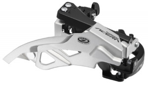 SCHIMBATOR FATA SHIMANO ACERA FD-M390 TRIPLU TOP SWING TRAGERE DUBLA COLIER 34.9MM (CU ADAPTOR 31.8MM & 28.6MM) PT. 9 VIT. PE SPATE PT. 44/48T CL 50MM UNGHI CS 63-66 AMBALAT IND.