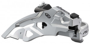 SCHIMBATOR FATA SHIMANO ALIVIO FD-M430 TRIPLU PT. 9 VIT. PE SPATE TOP SWING TRAGERE DUBLA COLIER 34.9MM (INCL. ADAPTOR 31.8MM) UNGHI CS 63-66 PT. 44/48T CL 50MM ARGINTIU VRAC