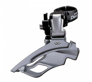 SCHIMBATOR FATA SHIMANO DEORE FD-M531 TRIPLU PT. 9 VIT. PE SPATE DOWN SWING TRAGERE DUBLA COLIER 34.9MM UNCHI CS 66-69 PT. 44/48T VRAC
