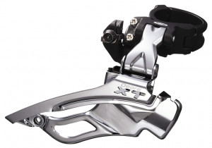 SCHIMBATOR FATA SHIMANO DEORE XT FD-M771 TRIPLU DOWN SWING TRAGERE DUBLA PT. 9 VIT. PE SPATE PT. 44T COLIER 34.9MM INCL. ADAPTOR 31.8MM & 28.6MM UNGHI CS 66-69 AMBALAT IND.