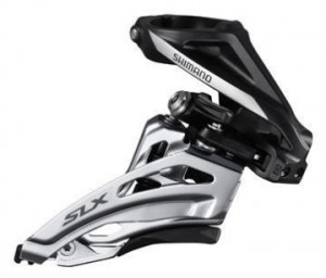 SCHIMBATOR FATA SHIMANO SLX FD-M677-H DUBLU PT. 10 VIT. PE SPATE HIGH CLAMP SIDE SWING TRAGERE PRIN FATA COLIER 34.9MM (INCL. ADAPTOR 31.8MM & 28.6MM) UNGHI CS 66-69 AMBALAT IND.