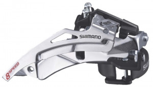 SCHIMBATOR FATA SHIMANO TOURNEY FD-M190 TRIPLU PT. 7/8 VIT. PE SPATE TOP SWING TRAGERE DUBLA COLIER 34.9MM (CU ADAPTOR 31.8MM & 28.6MM) PT. 42-34-24T CL 47.5/50MM UNGHI CS 63-66 AMBALAT IND.