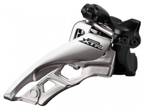 SCHIMBATOR FATA SHIMANO XTR FD-M9000-L TRIPLU PT. 11 VIT. PE SPATE LOW CLAMP SIDE SWING TRAGERE PRIN FATA COLIER 34.9MM (INCL. ADAPTOR 28.6MM & 31.8MM) UNGHI CS 66-69 AMBALAT IND.