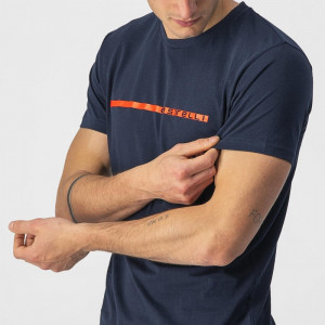 Tricou casual Castelli Ventaglio Tee, Bleumarin/Rosu, L - Img 2