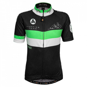 Tricou Ciclism Copii FUNKIER Saletti (S/S) - Green/Black 14 ani - Img 2