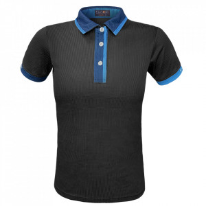Tricou Ciclism Polo FUNKIER Bari Active Men (S/S) - Black/Blue XL - Img 3