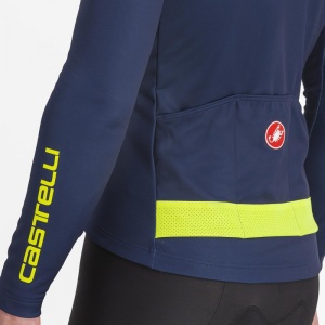 Tricou cu maneca lunga Castelli Puro 3 FZ, BelgianBlue/YellowFluoReflex, XL - Img 3