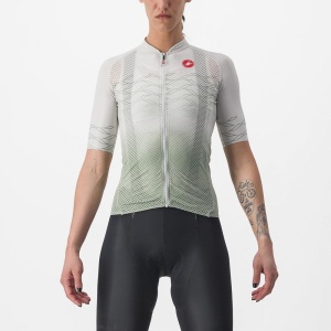 Tricou cu maneca scurta Castelli Climbers 2.0 W, de dama, Alb/Vernil, M
