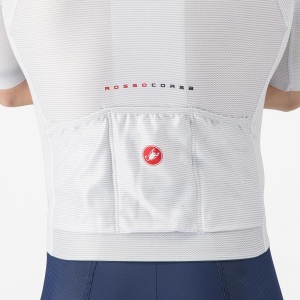 Tricou cu maneca scurta Castelli Climbers A/C, pentru barbati, gri argintiu/rosu, XL - Img 2