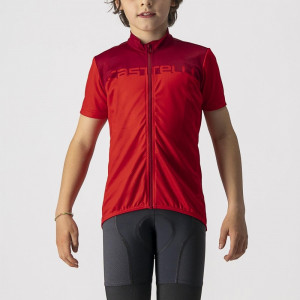 Tricou cu maneca scurta Castelli Neo Prologo, pentru copii, Rosu/Visiniu, 4A - Img 4