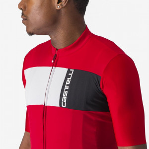 Tricou cu maneca scurta Castelli Prologo 7, Rosu/Alb/Negru, XXL - Img 5