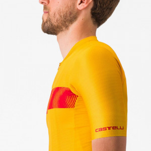 Tricou cu maneca scurta Castelli Unlimited Endurance, Galben/Rosu, XL - Img 6