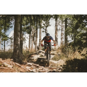 Tricou maneca scurta Force MTB Angle albastru/rosu L - Img 7