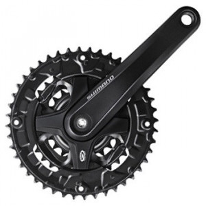 ANGRENAJ PEDALIER SHIMANO ALTUS FC-M351 44X32X22T BRAT 175MM PT. 9 VIT. PE SPATE FARA CG COMPATIBIL CHAINCASE INCL. SURUBURI DE FIXARE NEGRU SHIMANO LOGO AMBALAT IND.