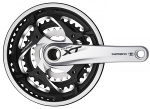 ANGRENAJ PEDALIER SHIMANO DEORE XT FC-T780 48X36X26T BRAT 170MM PT. 10 VIT. PE SPATE HOLLOWTECH 2 INCOMPATIBIL CHAINCASE INCL. BUTUC PEDALIER CU CG ARGINTIU AMBALAT IND.