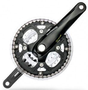 ANGRENAJ PEDALIER SHIMANO FC-M443 48(ALUMINIU)X36X26T BRAT 175MM PT. 9 VIT. PE SPATE OCTALINK COMPATIBIL CHAINCASE CU CG NEGRU VRAC