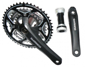 ANGRENAJ PEDALIER SHIMANO FC-M543-LK 44X32X22T BRAT 170MM 2-PCS FC FARA CG COMPATIBIL CHAINCASE INCL. BUTUC PEDALIER LOGO SHIMANO NEGRU AMBALAT IND.