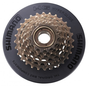 BLOC DE PINIOANE PE FILET SHIMANO TOURNEY MF-TZ20-CP 6 VIT. 14-16-18-21-24-28T MARO CU CHAIN PROTECTOR NEGRU VRAC