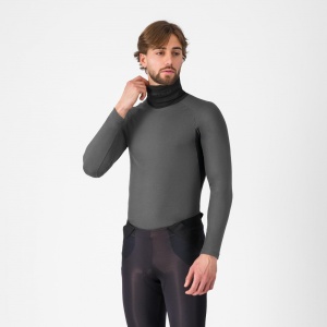 Bluza de corp cu guler Castelli Flanders Neck Warm Gri M