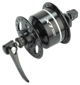 BUTUC CU DINAM SHIMANO DEORE LX DH-T670-2N QR 6V/2.4W 36H OLD 100MM NEGRU AMBALAT IND.