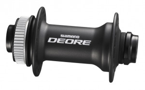 BUTUC FATA SHIMANO DEORE HB-M618-B 32H OLD 110MM AX E-THRU 15MM (FARA AX) PT. ROTOR CENTER LOCK PIULITA DE STRANGERE NEGRU AMBALAT IND.
