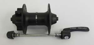 BUTUC FATA SHIMANO DEORE XT HB-M755 36H OLD 100MM AX 108MM QR 133MM PT. ROTOR 6-SURUBURI NEGRU VRAC
