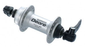 BUTUC FATA SHIMANO HB-M535 DEORE 32H OLD:100MM AX:108MM PT. CENTER LOCK QR(NEGRU):133MM CU ROTOR MOUNT COVER ARGINTIU AMBALAT IND.