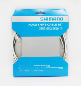 CABLU DE SCHIMBATOR SHIMANO ROAD PTFE SET CAMASA 1700MM SP41 ALB CABLU PTFE 2100MM X 2 OUTER CAP X 4 SEALED OUTER CAP & INNER END CAP X 2 - Img 2