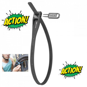 Cablu securitate cu Cheie HIPLOK ”Z-LOK” 420 mm Negru