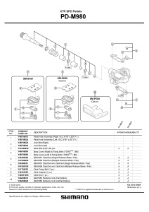 CAPAC PEDALE SHIMANO PD-M980 DREAPTA & SURUBURI DE FIXARE TORX/M5 - Img 2
