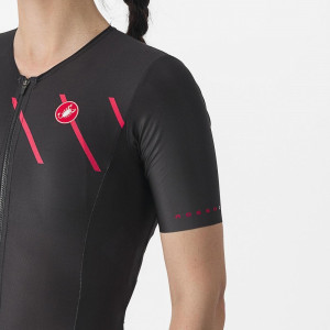 Costum de triatlon cu maneca scurta Castelli Free Sanremo W SS, de dama, Negru/Magenta, S - Img 6